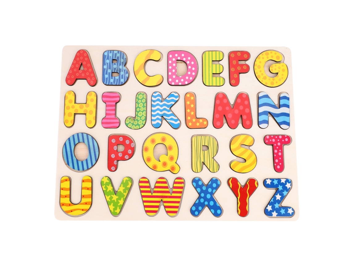 Mali brinquedo Educacional Madeira Puzzle Alfabeto Tabuleiro de Pegar para Crianças