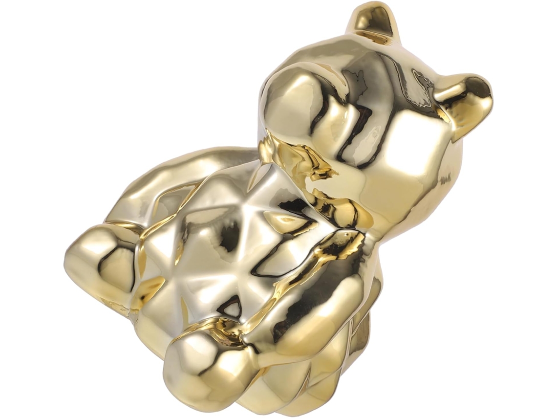 Figura Decorativa De Oso De Cerámica Galvanizada, Accesorio De Arte Para El Hogar.