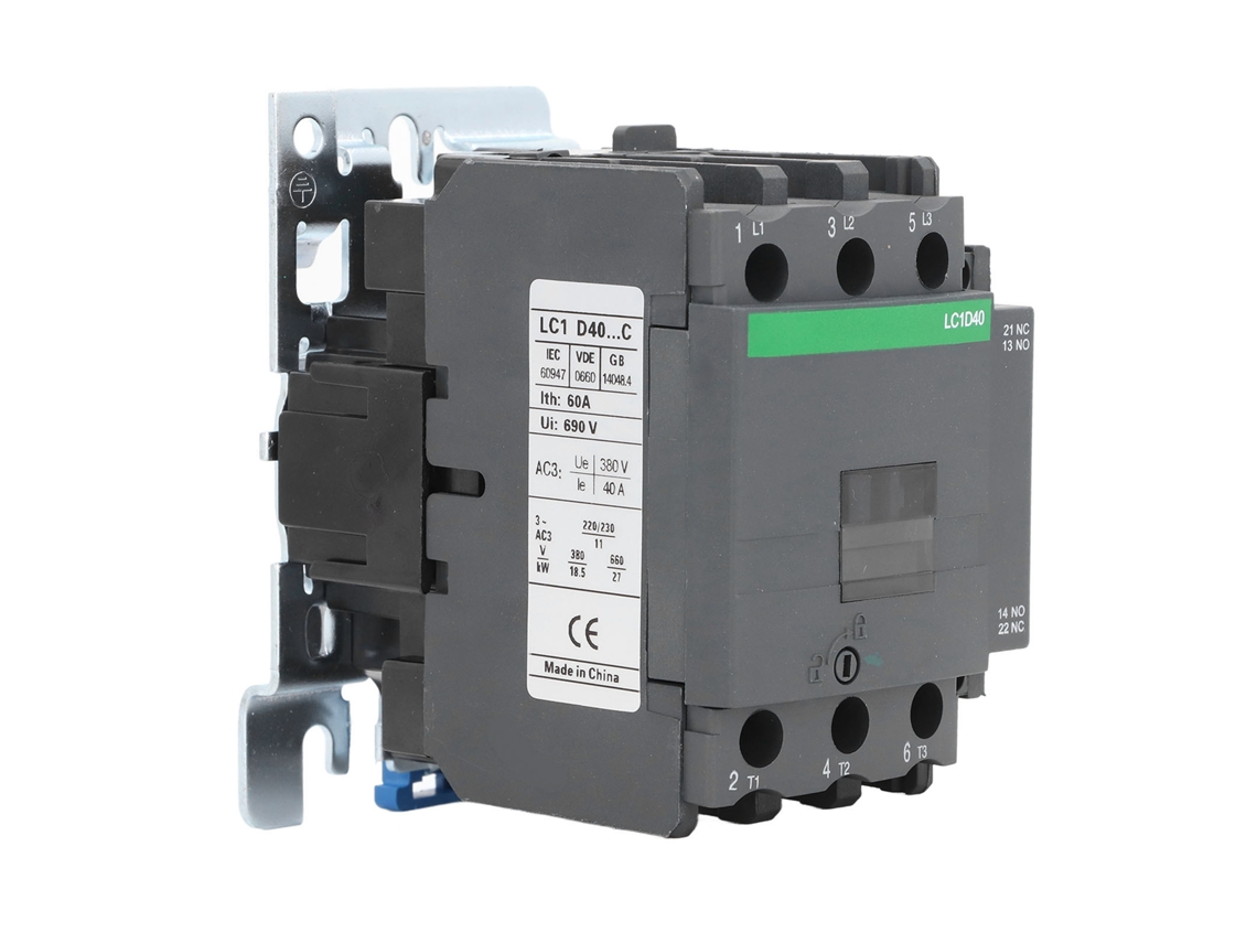 Controlador De Motor Con Contactor De Ca De 40 A, 1 Contacto Normalmente Abierto (na) Y 1 Contacto Normalmente Cerrado (nc), Bobina De 380 V Y Contactos Plateados.