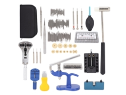 Kit completo de herramientas para reparación de relojes con estuche para cambio de pilas