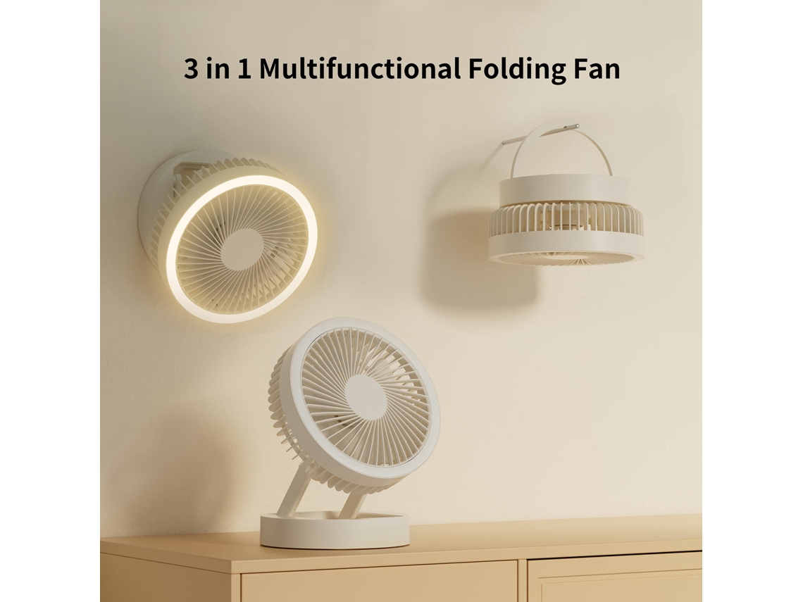 Ventilador portátil plegable con luz recargable Kexi Sh m1