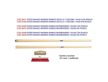 Sifer mango madera barniz cepillo y escoba.115x22 con rosca