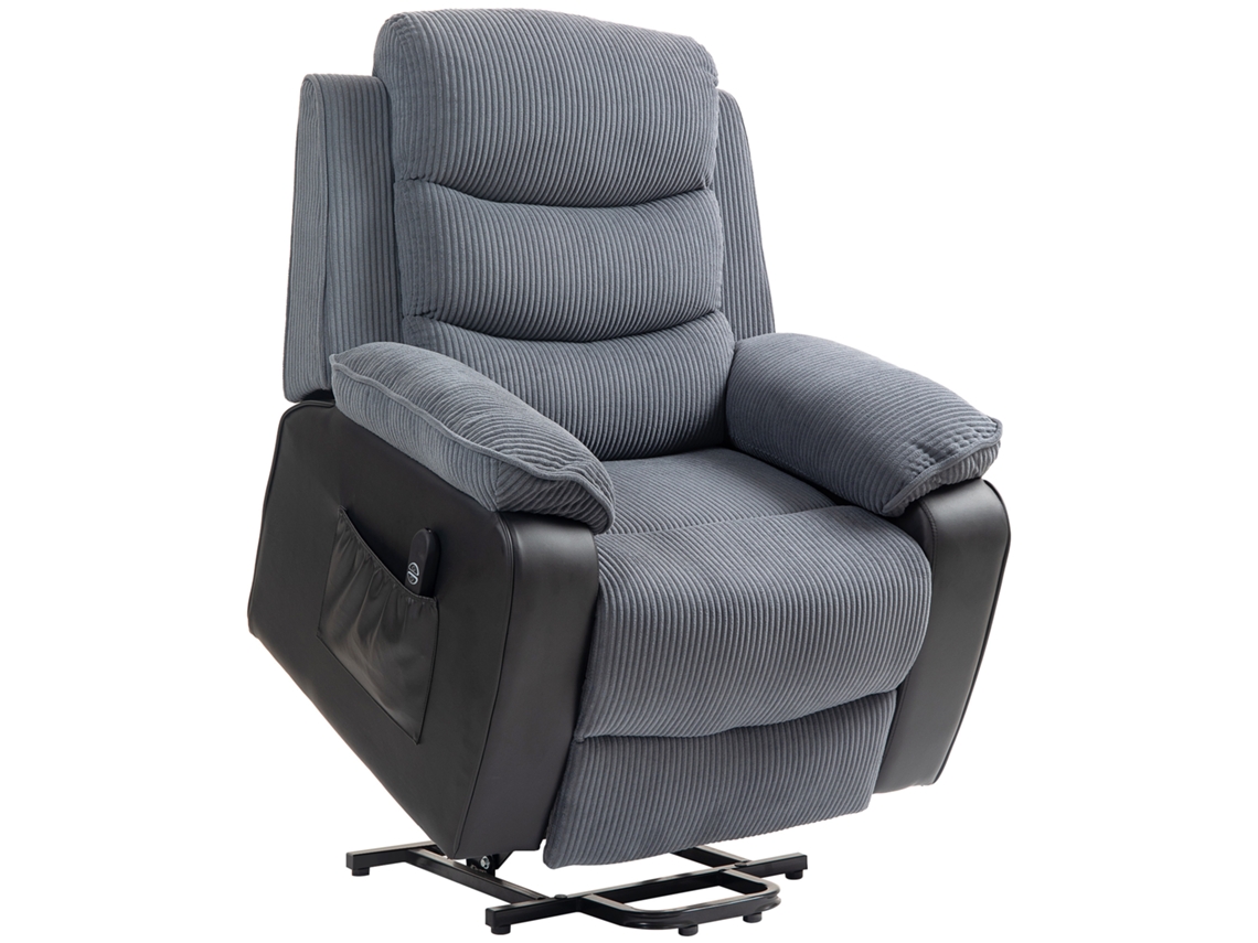Sillón Relax Sillón Reclinable Eléctrico Elevador De Personas Con Control Remoto Puerto Usb Y Bolsillos Laterales Gris Oscuro