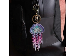 Llavero con borla de medusa, bonito colgante decorativo para bolso, llavero creativo hecho a mano con cuentas de Rosewell