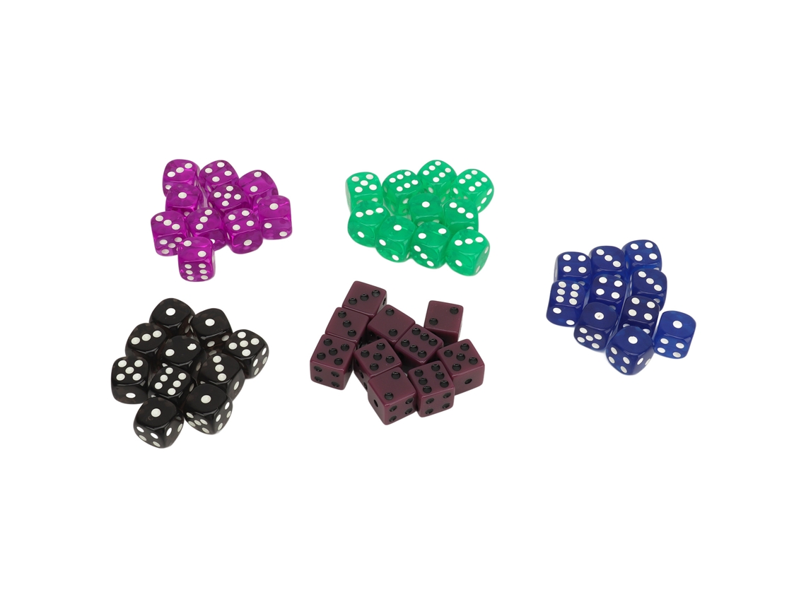 Juego De 50 Dados De Plástico Translúcido De 6 Caras Con Esquinas Redondeadas, De 1,5 Cm (0,6 Pulgadas), Para Juegos De Mesa.