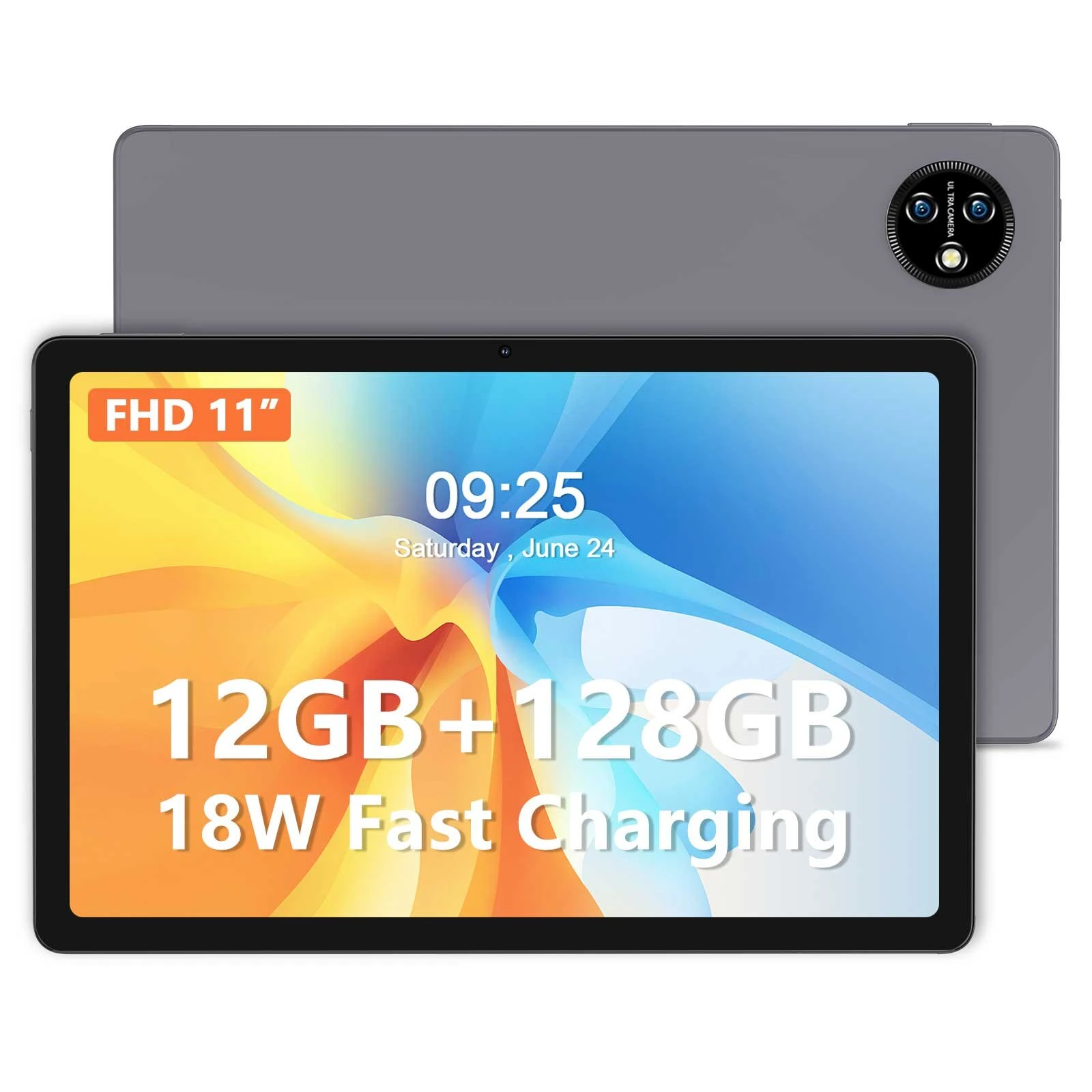 Tableta Vasoun M60 Unisoc T606 de ocho núcleos, 6 GB de RAM + 6 GB de memoria virtual, 128 GB de ROM, 4G LTE, 11 pulgadas, Android 13