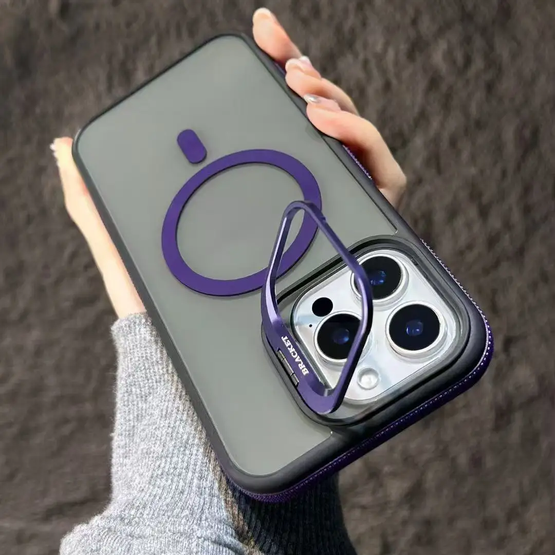 (iphone 13 Pro Max, Morado) Funda Magnética A Prueba De Golpes Para Iphone Con Soporte Y Cubierta Trasera Protectora.