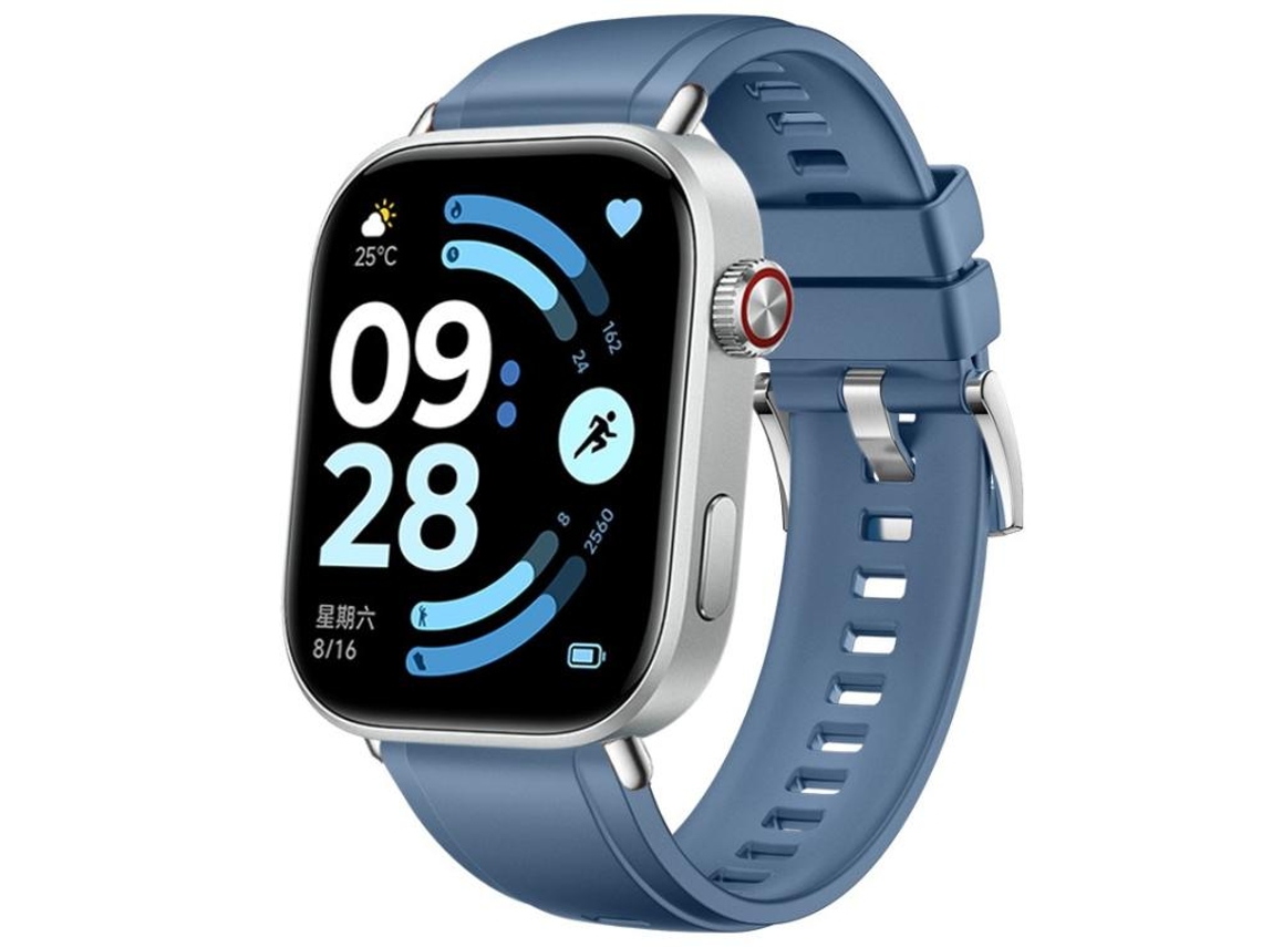 Bracelete Para Redmi Watch 6 - Silicone Cor Sólida - Fivela Prateada Azul Topázio