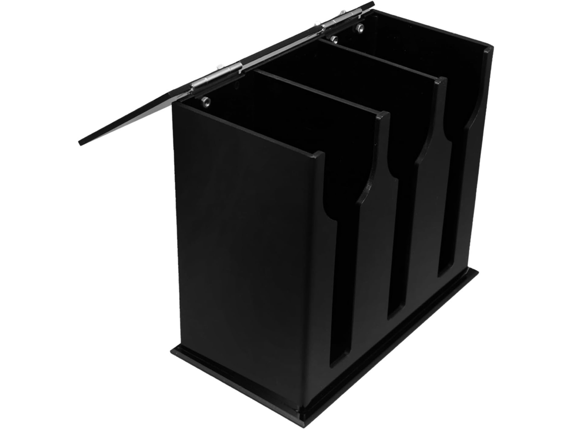 Dispensador De Cubiertos De Cocina De Acrílico Negro Con Compartimentos Individuales, Fácil De Limpiar.