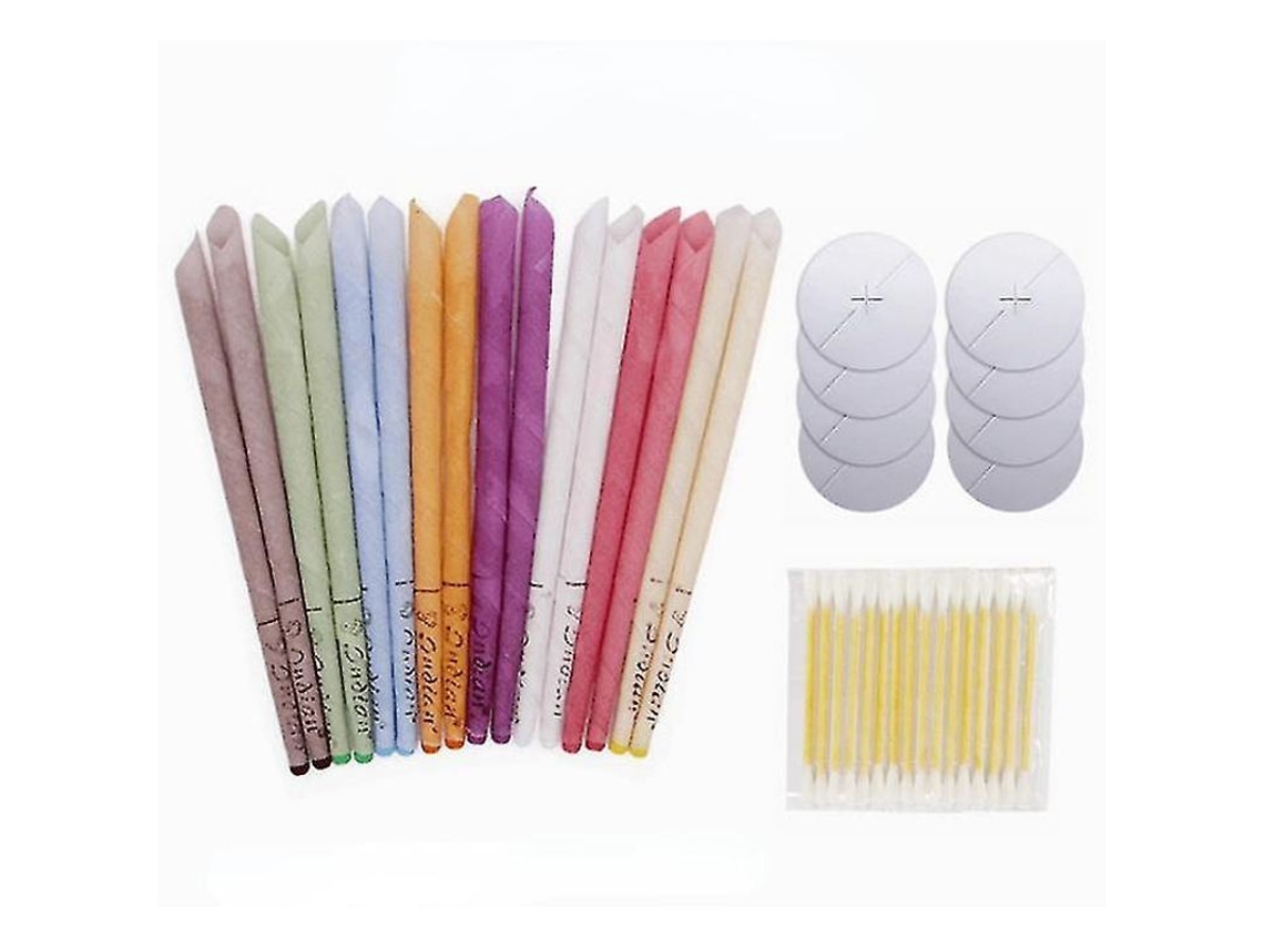 24 Velas Para Los Oídos De Cera De Abeja Natural En Forma De Cono Hueco, No Tóxicas, 8 Fragancias.