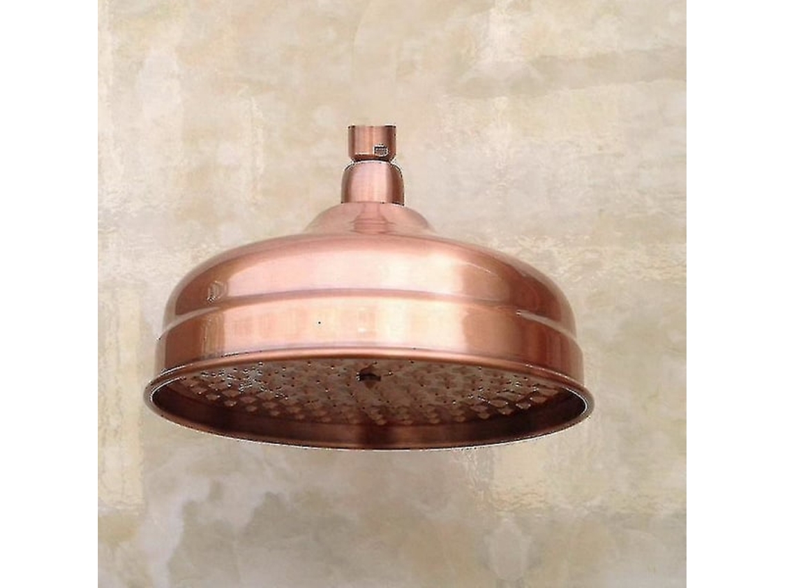Cabezal de ducha redondo de latón antiguo de cobre rojo de 8 pulgadas, elegante decoración de baño Jortmrd