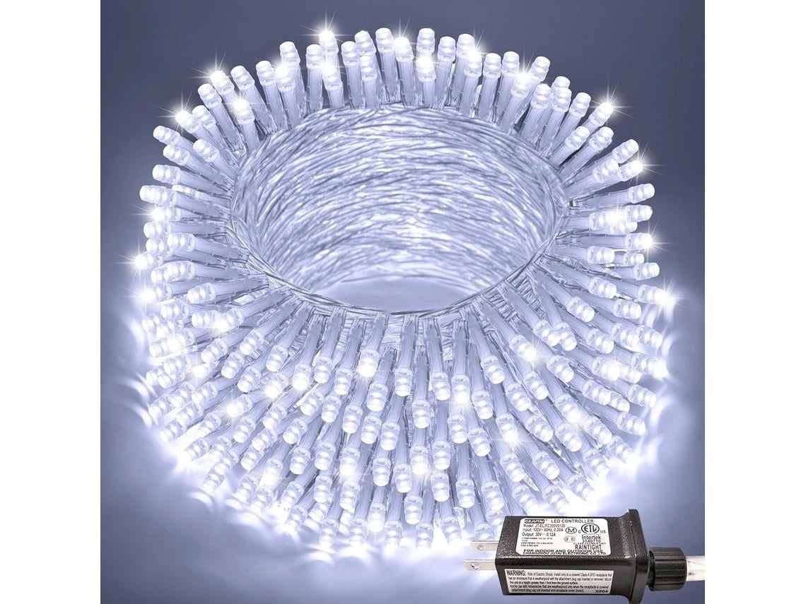 20m 200led Light String 8 Modos Adecuado Para Decoración De Árbol De Navidad Con Control Remoto Yo Gusshious Blanco