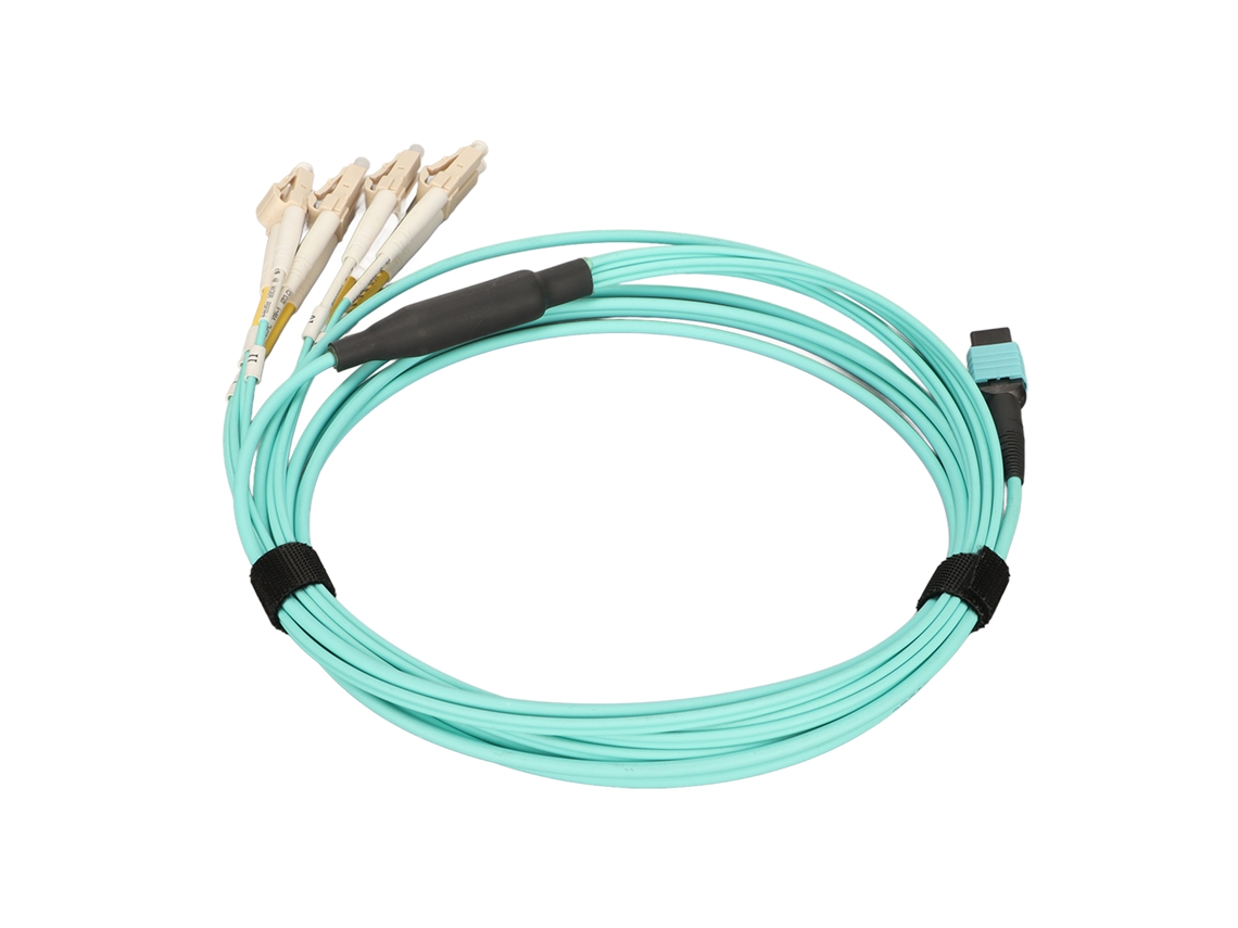 Cabo De Fibra Óptica Mpo Para 8lc Lszh 3.3yd Duplex Om3 Baixa Perda Transmissão Estável