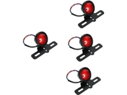 Juego De 4 Luces De Freno Para Luz Trasera, Luz De Señalización, Aluminio Negro.