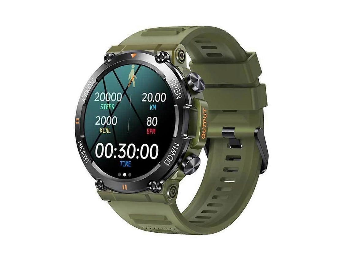 Reloj inteligente militar para hombre, resistente, con monitor de ritmo cardíaco y monitor de actividad física para bicicleta eléctrica (contesta y realiza llamadas)