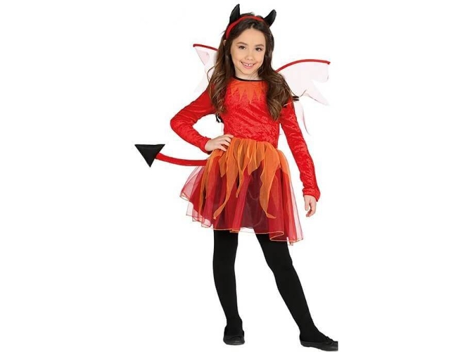 Disfraz de Niña DISFRAZZES Diablesa Con Alas (Talla: 10 a 12 años)