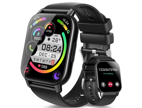 BISBISOUS Hoxe Smartwatch con Bluetooth Call 1 85 Resistente al agua Ip68 para Android Iphone Negro