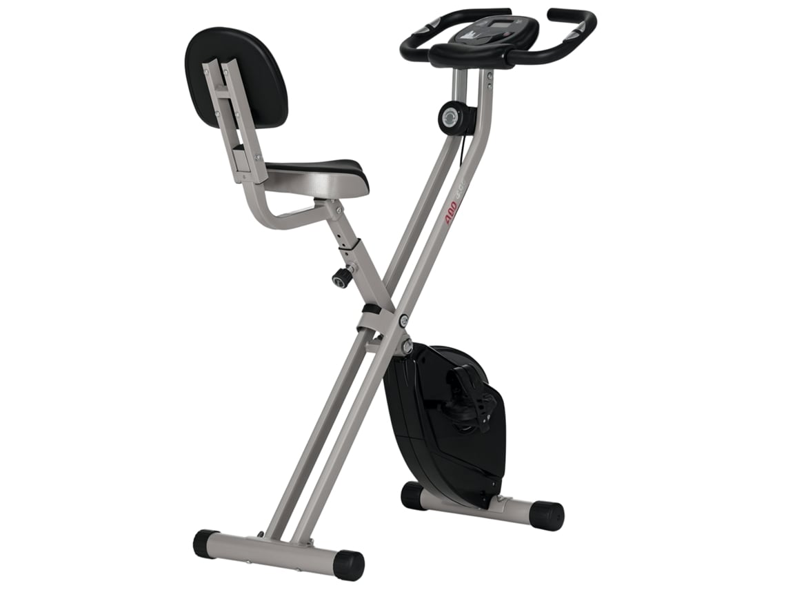 VPMKP - Bicicleta estática plegable Homcom 8 niveles respaldo LCD cardíaco negro