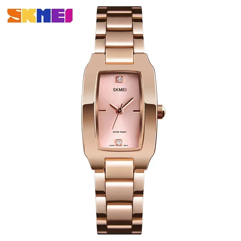 Reloj De Cuarzo Para Mujer (oro Rosa), Reloj Ultrafino De Moda, Reloj Impermeable Con Diamantes De Imitación Para Mujer.