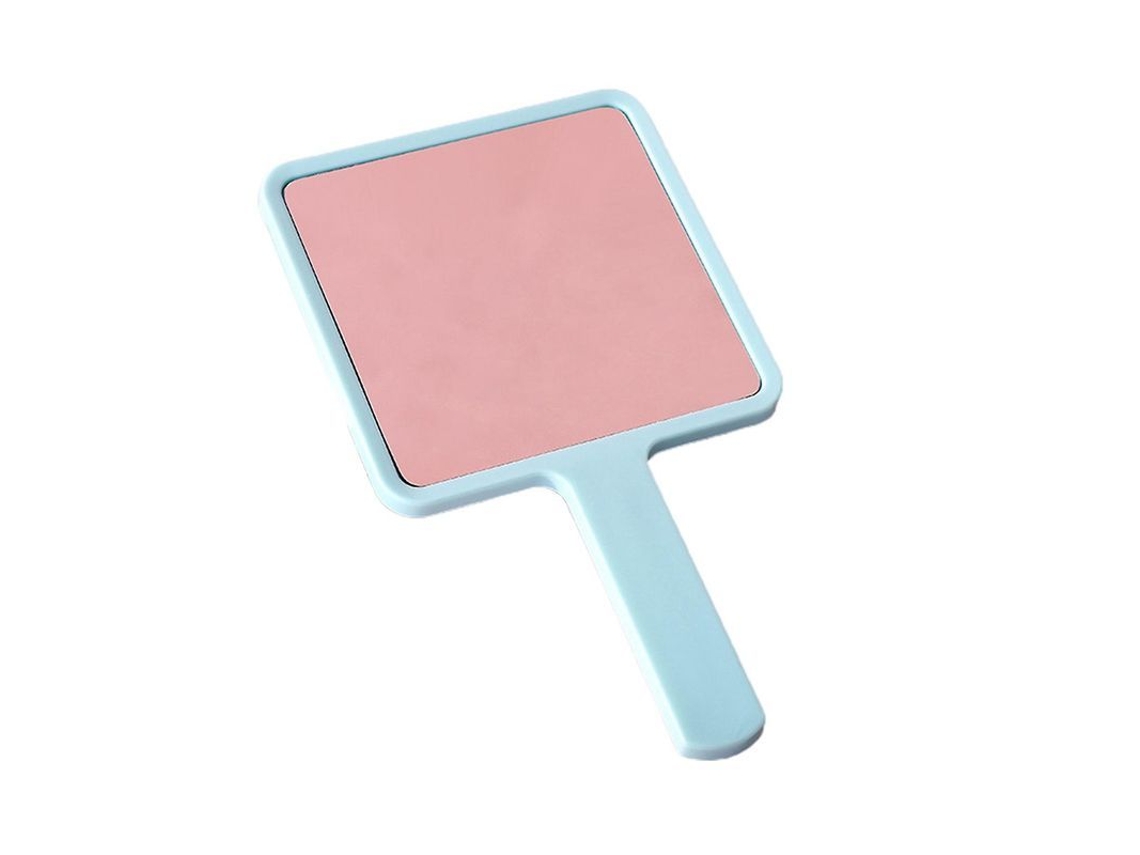 Espejo De Maquillaje Cuadrado Portátil Con Mango Antideslizante Para Salones De Belleza Y Uso Diario.