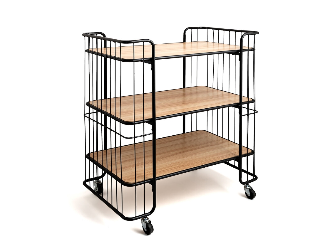 Mueble Camarera VINTHERA Moa Negro Acero 75x45x85 cm