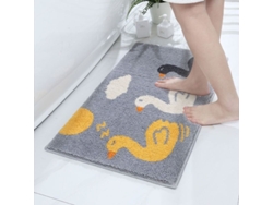 2026-alfombra De Baño Antideslizante De Pato Cartoon Suave Absorbente Lavable 16x24 Pulgadas Gris