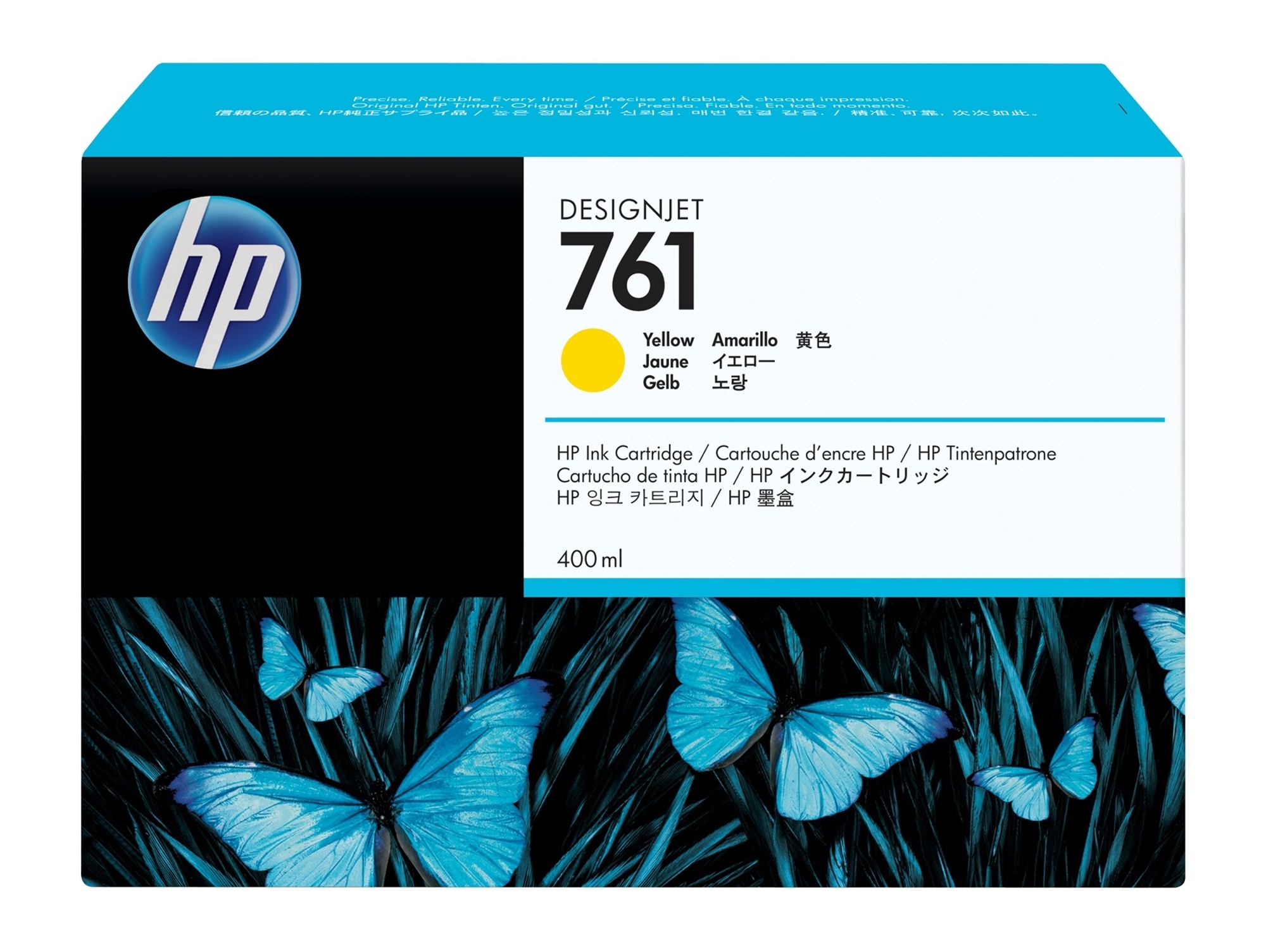 Cartucho de Tinta Original HP 761 de 400 ML CM992A Amarillo  para DesignJet T7100, T7200 Production Printer