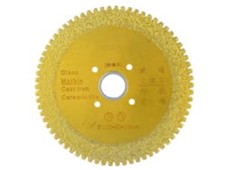 Disco de corte y desbaste de diamante de 110 mm, hoja de sierra bronceada para cerámica, vidrio y piedra.