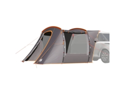 Tienda de campaña impermeable para coche, gris y naranja.