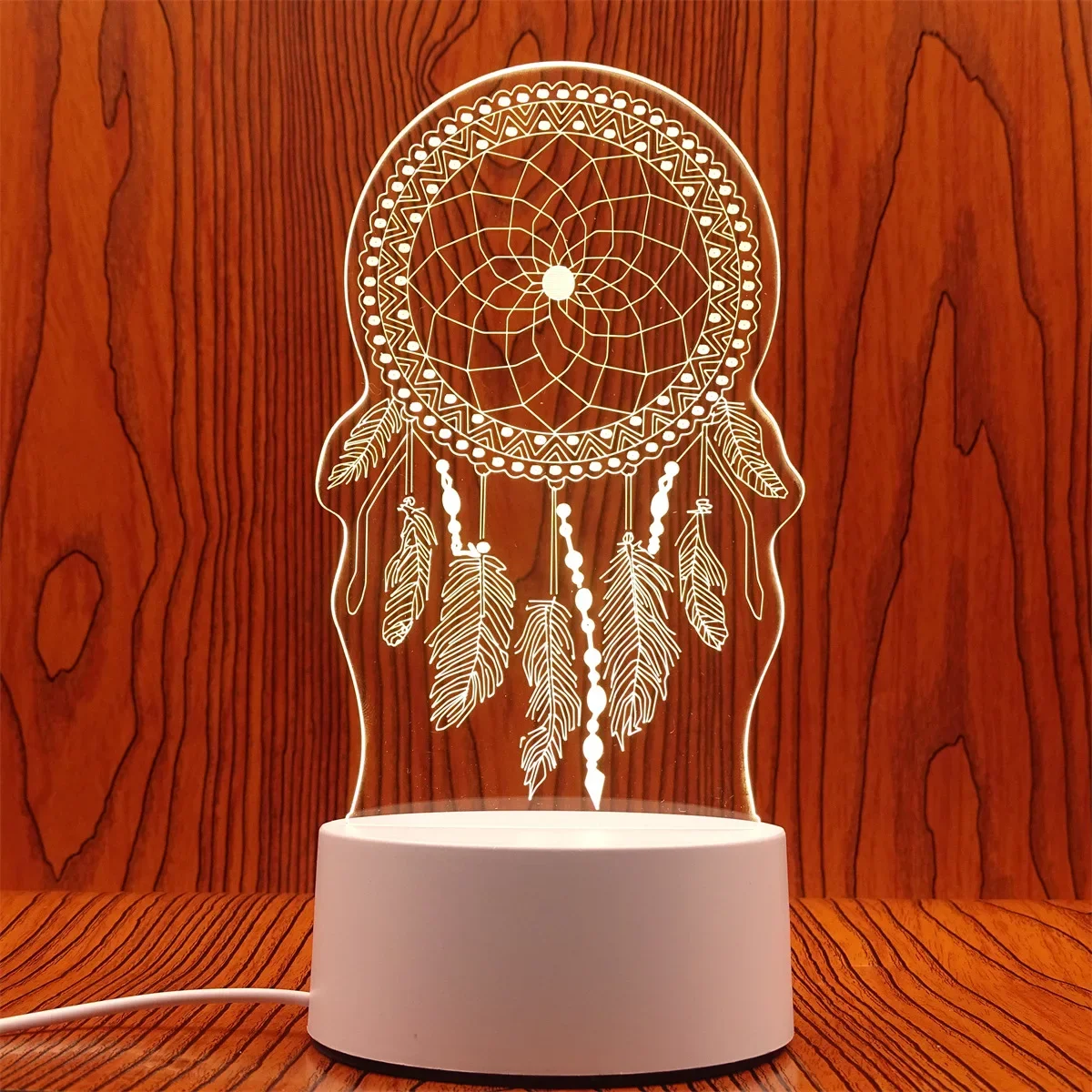 (luz Cálida) Lámpara De Noche Led 3d Creativa, Luz Decorativa Para El Hogar.