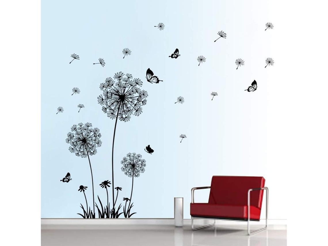 Pegatinas De Pared Con Mariposas Y Flores De Diente De León Para La Decoración De La Sala De Estar Y El Dormitorio.