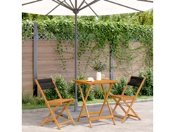 3 Pcs Conjunto De Bistrô Polipropileno/madeira Maciça Preto Dkd Home Decor