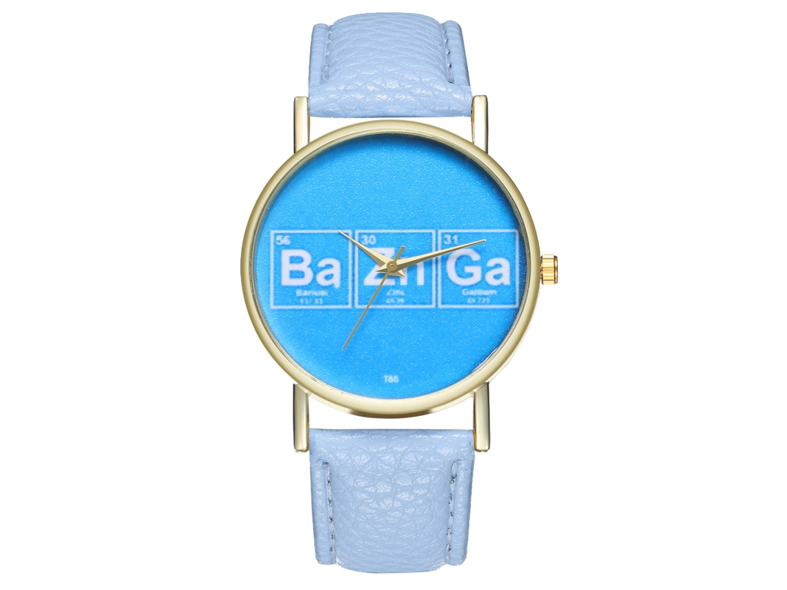 Reloj De Pulsera Unisex De Cuarzo Con Correa De Piel Sintética, Regalo Sencillo De Cumpleaños T85-a Azul Claro