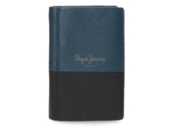 Cartera doble de piel azul marino de Pepe Jeans
