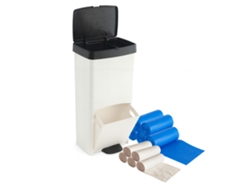 Basurero vertical de 70 litros con 2 compartimentos, incluye bolsas de basura. Soluciones de limpieza Sp Berner.