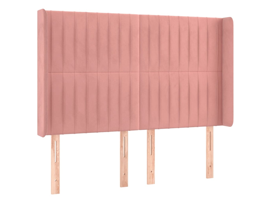 Cabecero de cama de terciopelo con solapas 147x16x118/128 cm Rosa MAISON EXCLUSIVE