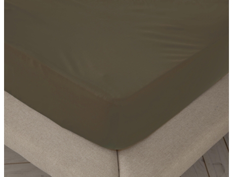 Sábana Bajera Ajustable Lisa BOHEME Liso Chocolate (Cama 160 cm - 160x200 cm)