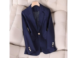 Chaqueta De Mujer Para Otoño E Invierno Estilo Profesional Slim Color Azul Marino L Azul Marino