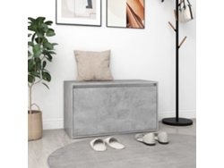 LOVELY HOME Banco de Pasillo de Almacenamiento 80X40X45 cm de Contrachapado en Gris Cemento