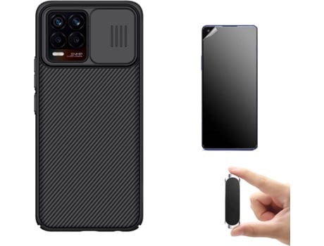 Kit Protector Realme 8 Pro 4G Funda Nillkin Camshield y Soporte Magnético Negro