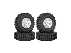 4 Llantas Beadlock De 58 Mm Con Neumáticos De Goma Para Coches Rc Crawler 1/18 1/24 Trx4m Axial Scx24