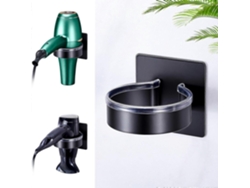 Soporte de pared para secador de pelo, fácil instalación, autoadhesivo, para baño y salón de belleza GOKOCO (negro)