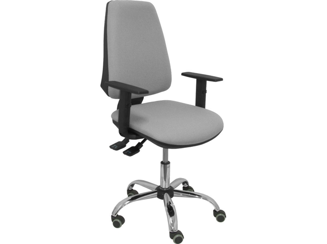 Silla de Escritorio Operativa PYC Elche S24 Gris con ruedas antiarañazos (Brazos Ajustables - Tejido)