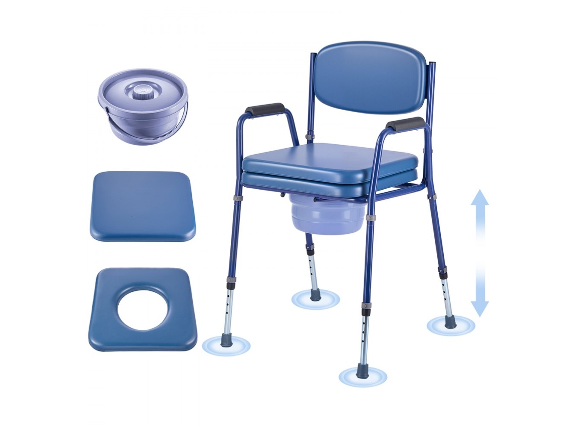 Silla de baño e inodoro ajustable 3 en 1 para personas mayores de hasta 181 kg Tekmaquinas