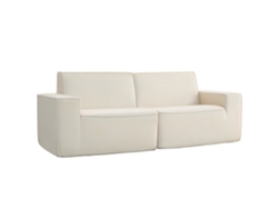 Sofá de pana de 3 plazas, 230 cm. Sofá moderno. No requiere montaje. Beige. PMM CAPITALI