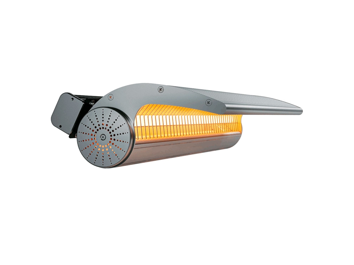 MPC ESTEPONA Calefactor reflector de 2000W con mando a distancia, excelente difusor de calor para montaje en pared, protegido contra chorros de agua I
