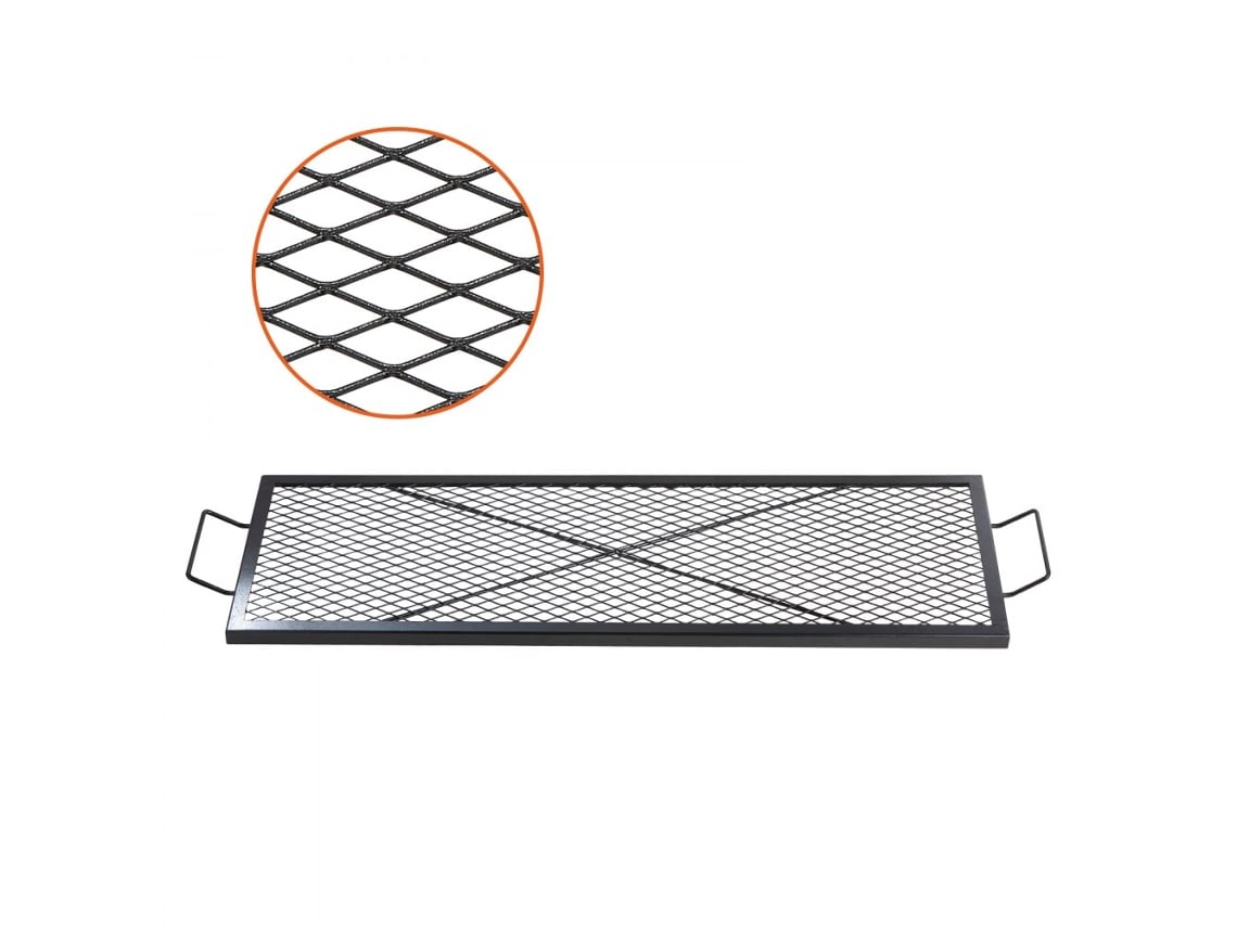 Parrilla de acero para fogatas de 111 x 38 cm, ideal para barbacoas al aire libre Tekmaquinas