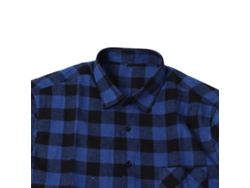 Camisa De Franela A Cuadros De Manga Larga Para Hombre Con Bolsillo, Corte Casual Regular Xdm15 41/xl