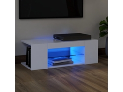 Mueble de TV con luces Led 90x39x30 Cm Blanco