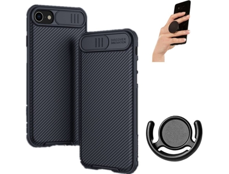 Carcasa + Soporte + Popsocket iPhone 8 Camshield Nillkin (Negro)